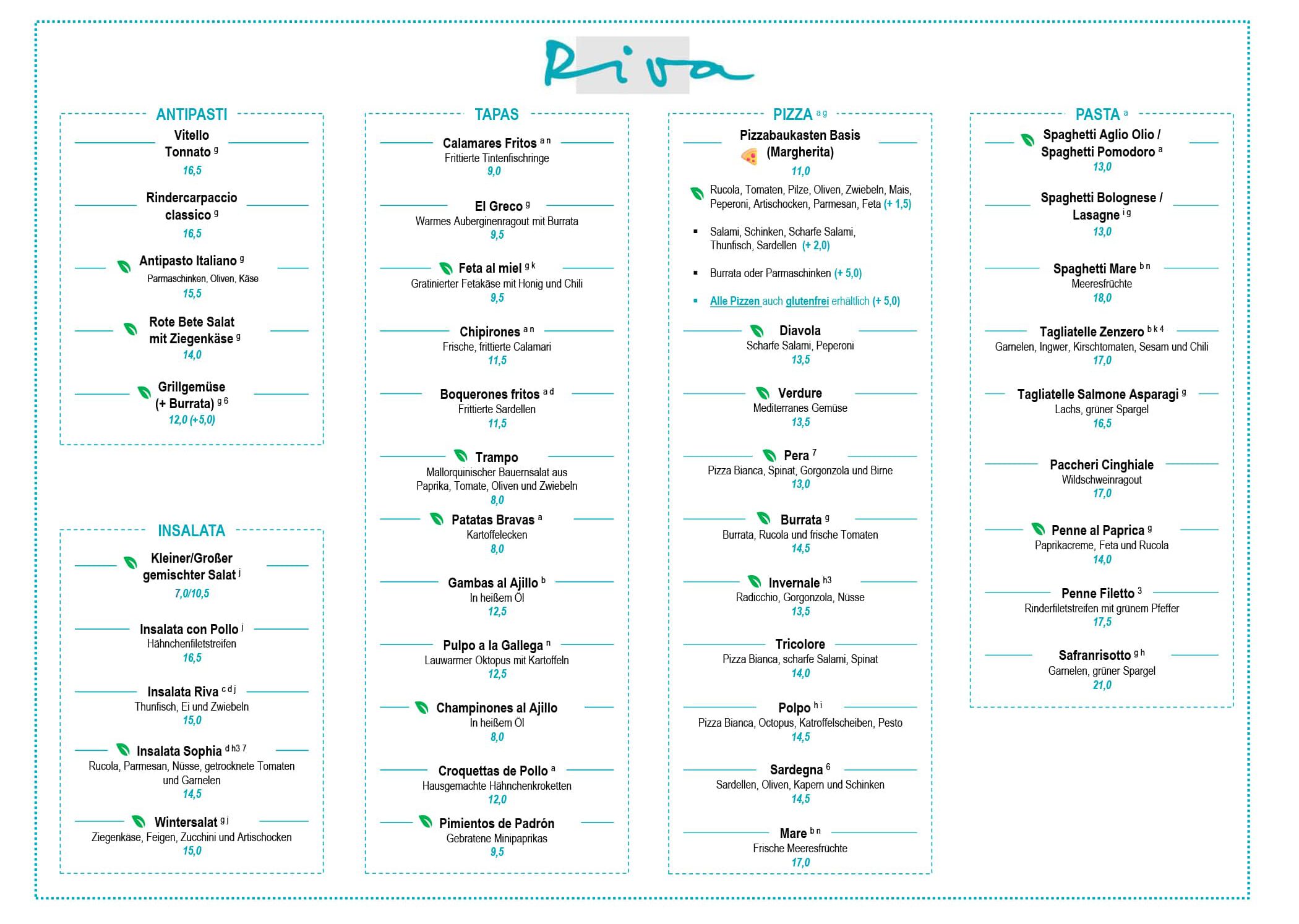 Riva Speisekarte Q2-2023